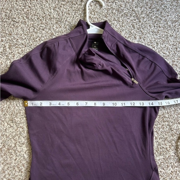 🦋 Yogalicious Purple Long Sleeve Quarter Zip Workout Top Athletic Athleisure XS - Picture 6 of 6